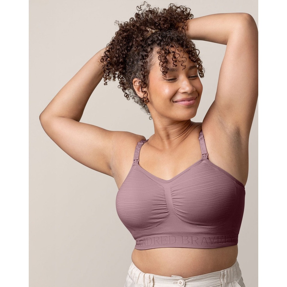 Kindred Bravely Sublime Hands-Free Pumping Nursing Bra Mauve Large Regular B-D